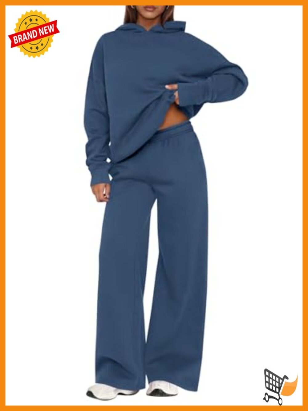 2 Piece Lounge Set Long Sleeve Hoodie Wide Leg Sweatpants Tracksuit